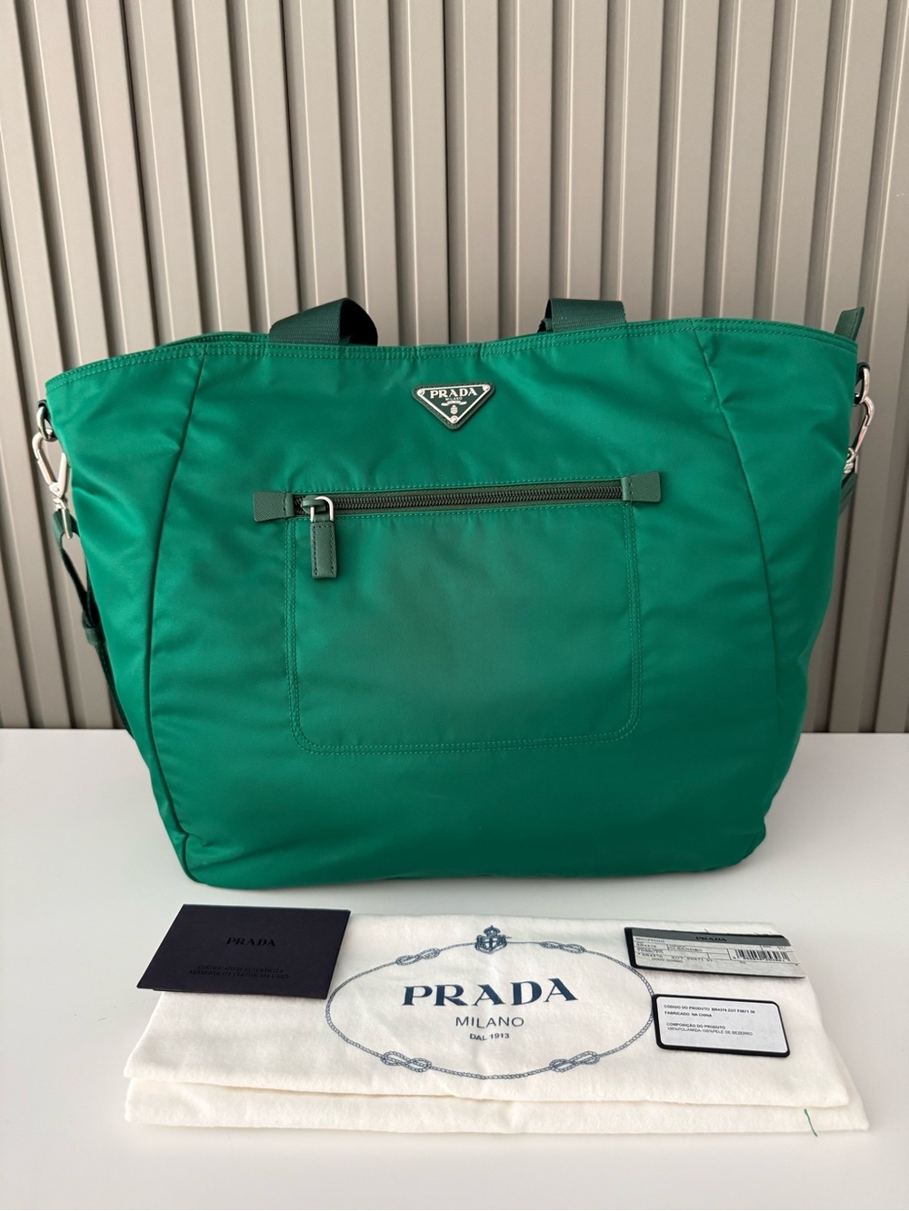 Prada Tessuto Nylon Bag In Green